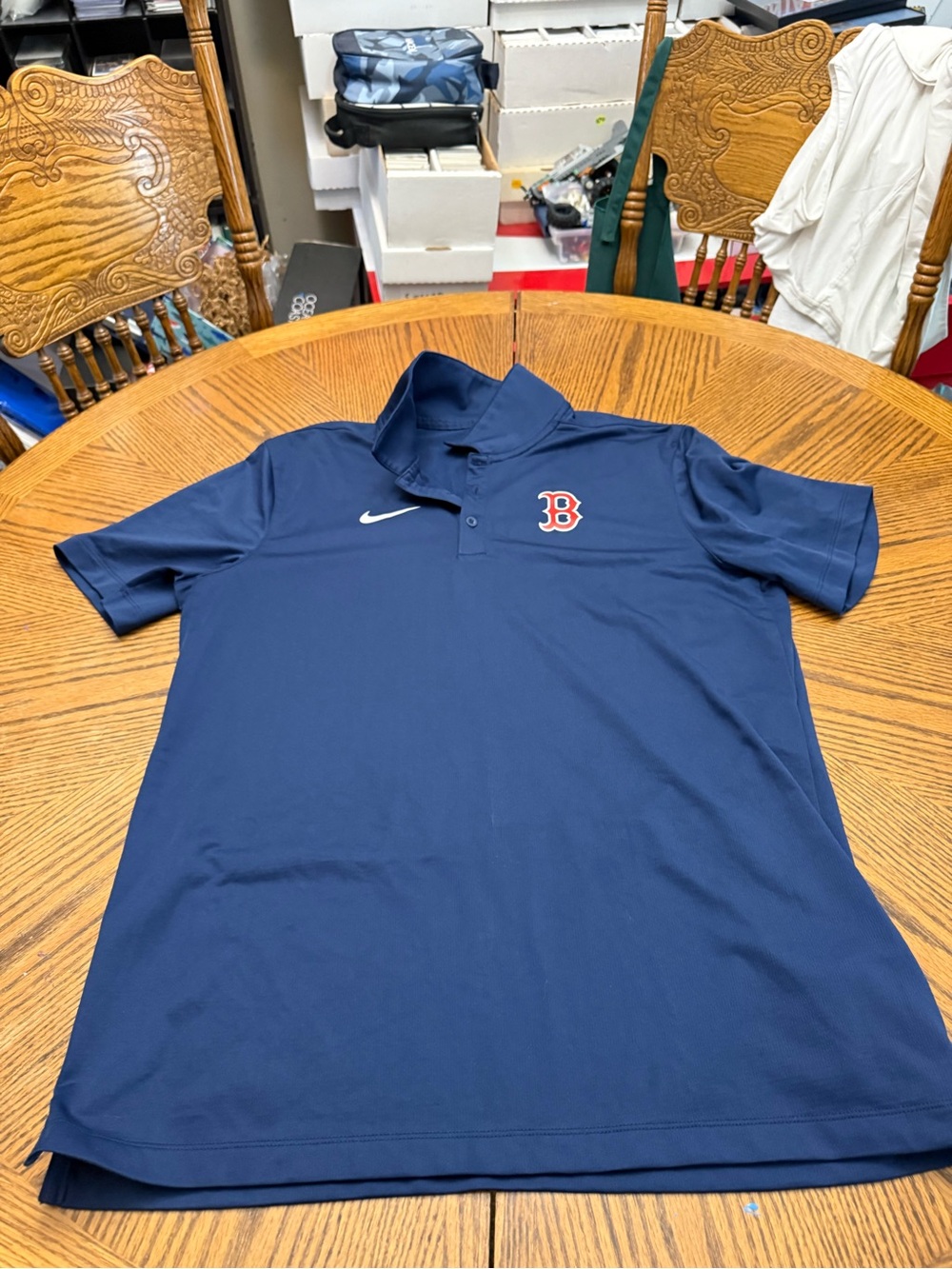 Nike Men’s Navy Polo with Red Boston 'B' Logo